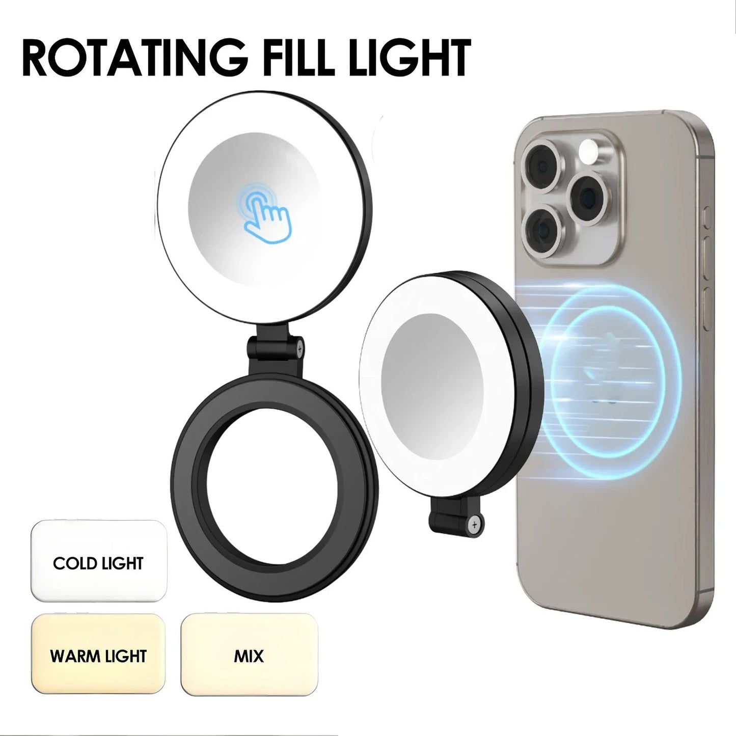 Ring Light - Mini Portable Magnetic Selfie Light 220 Degree Flip