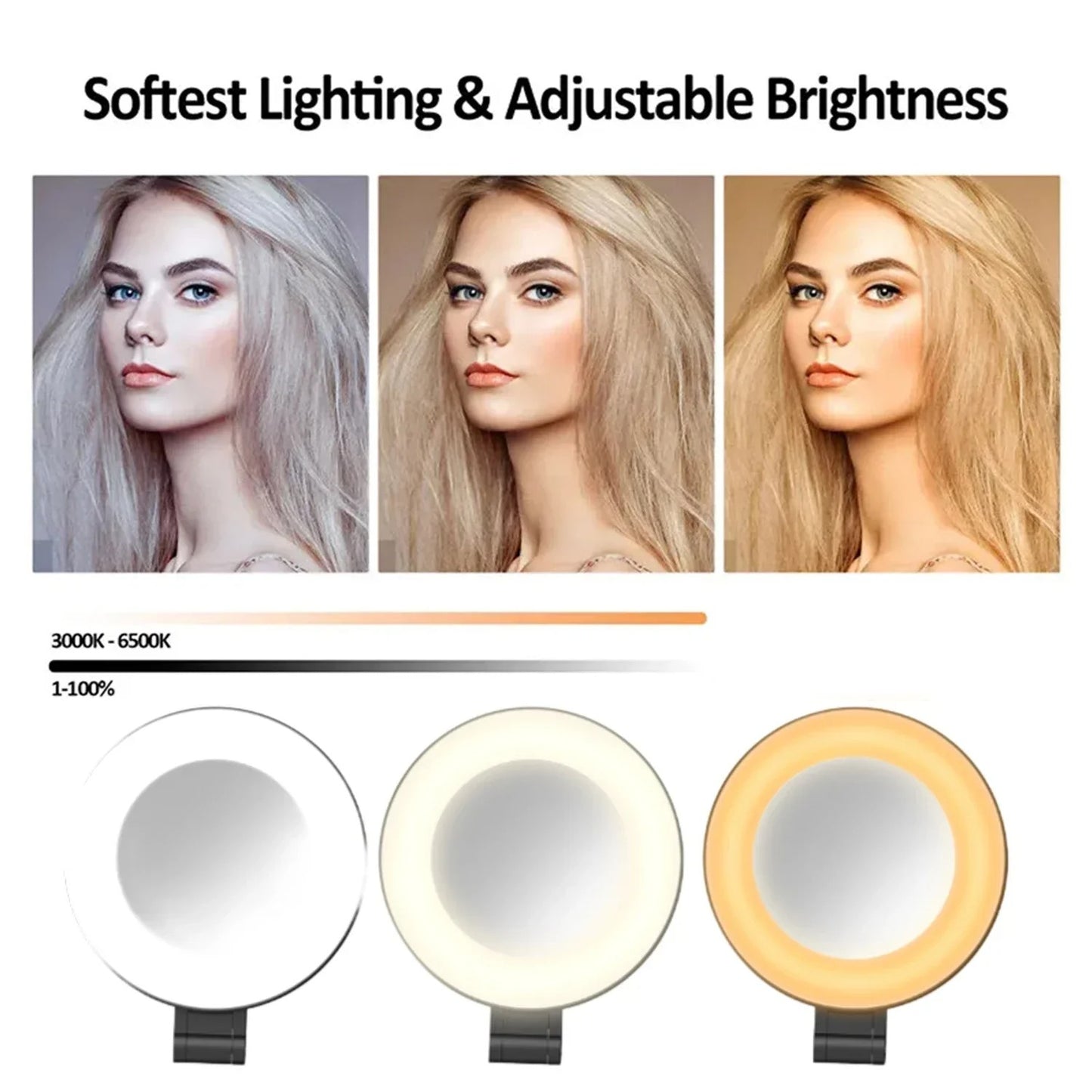 Ring Light - Mini Portable Magnetic Selfie Light 220 Degree Flip