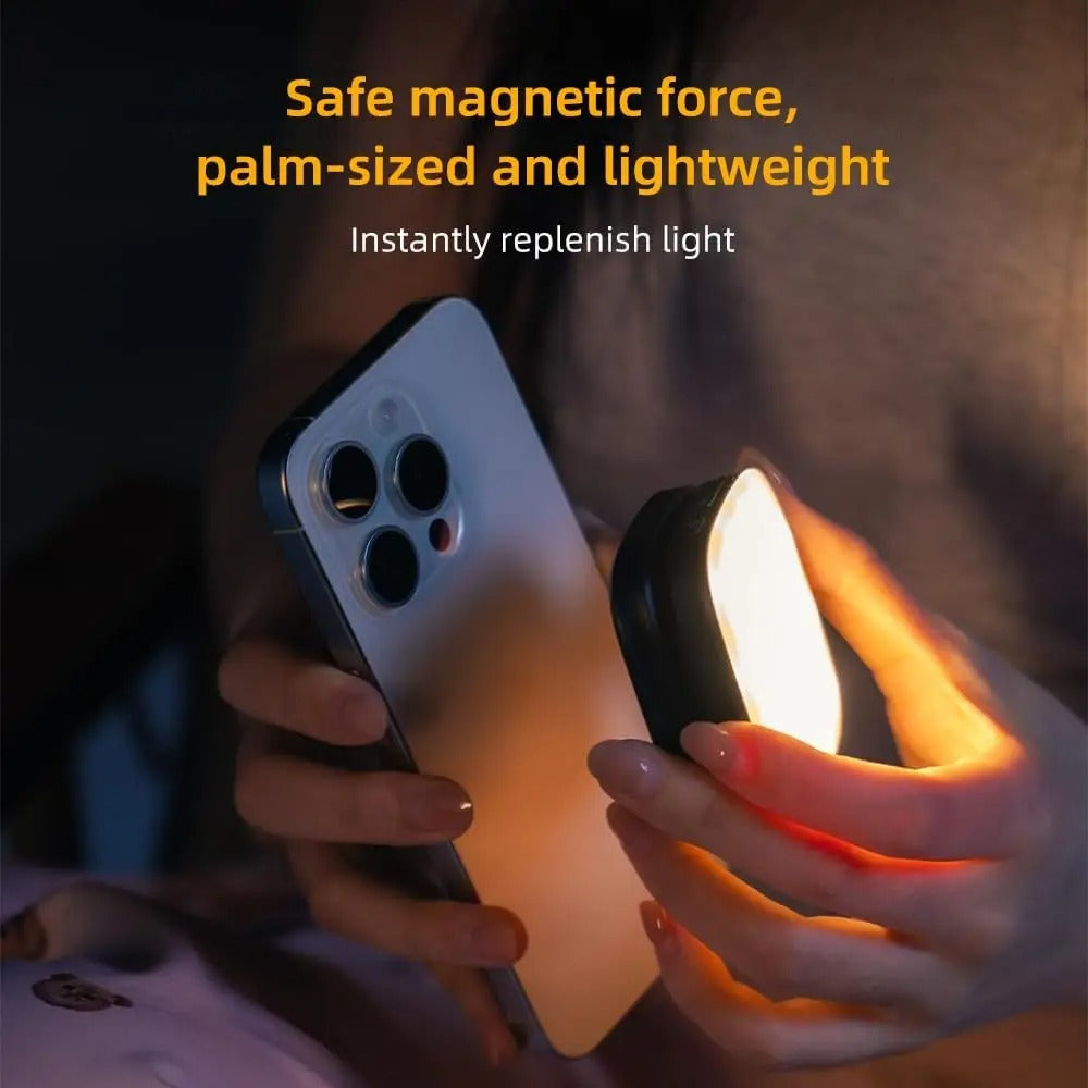 Mini Portable Magnetic Selfie Light with Mirror 360 Degree Flip