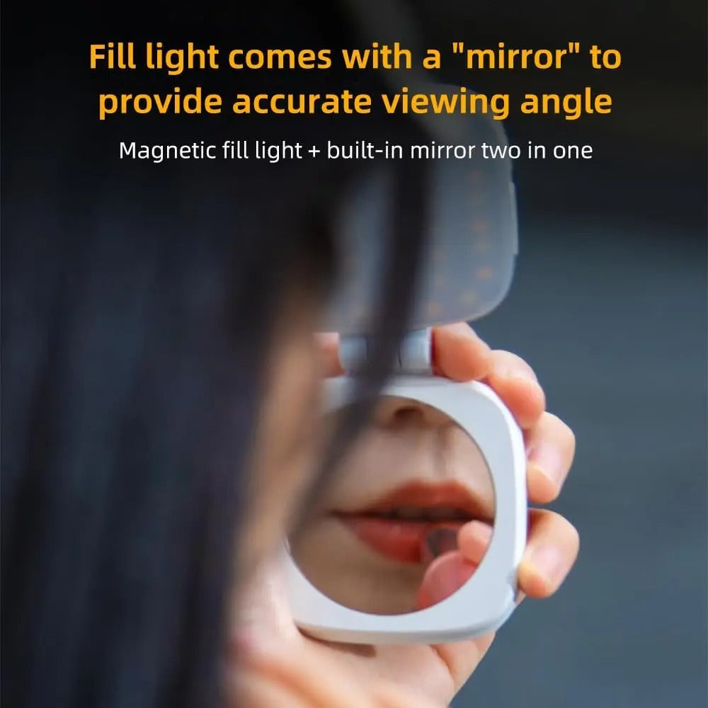 Mini Portable Magnetic Selfie Light with Mirror 360 Degree Flip